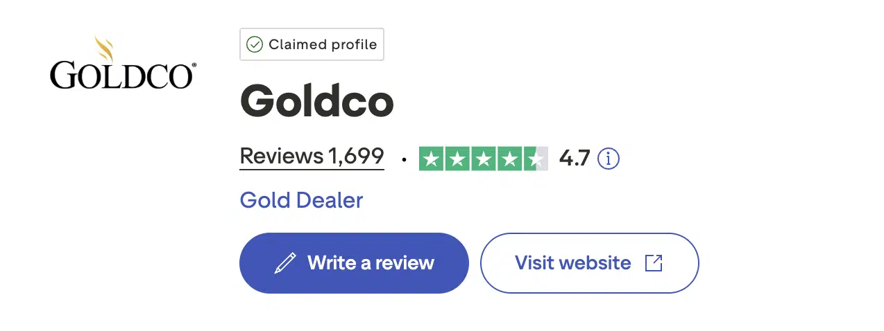 Goldco Trustpilot reviews Goldco Trustpilot rating